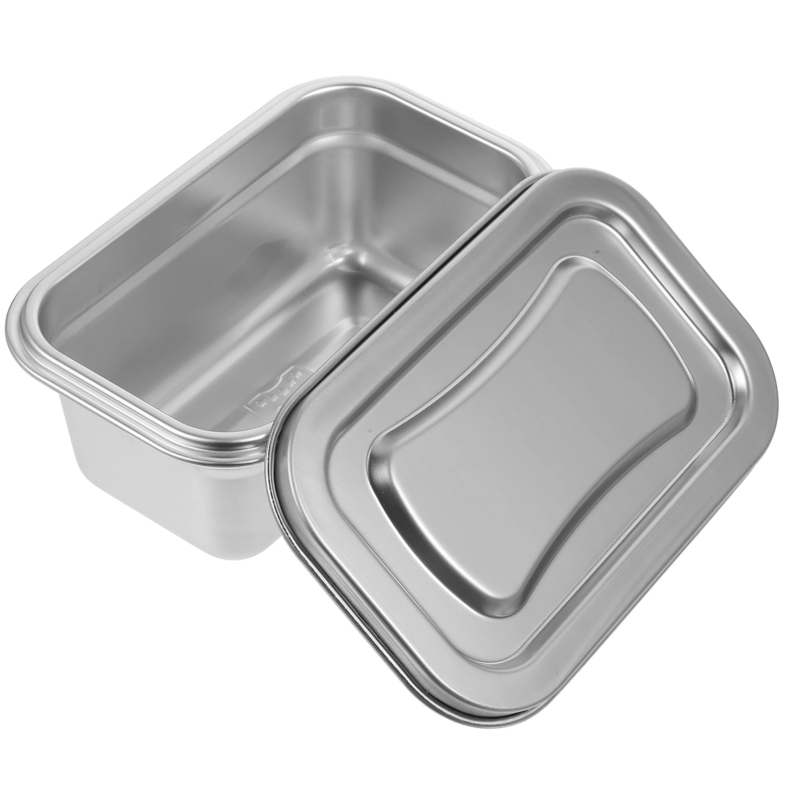 

Ice Cream Box Fresh Food Tubs -keeping Silver Container Freezer No Churn Stainless Steel Storage