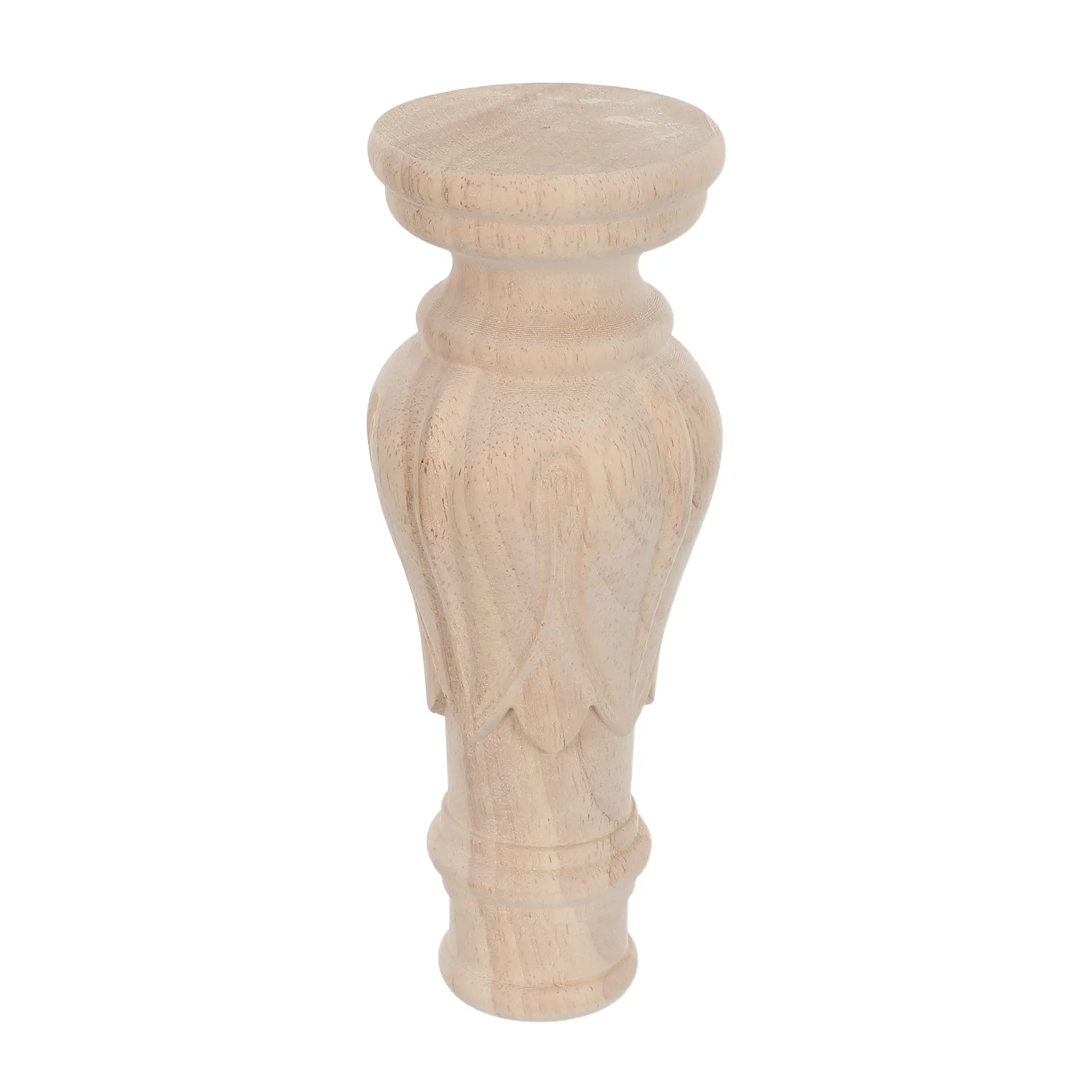 Unfinished Solid Wood European Style Dining Table Legs Carved Pedestal Foot for Farmhouse Kitchen Furniture Renovation