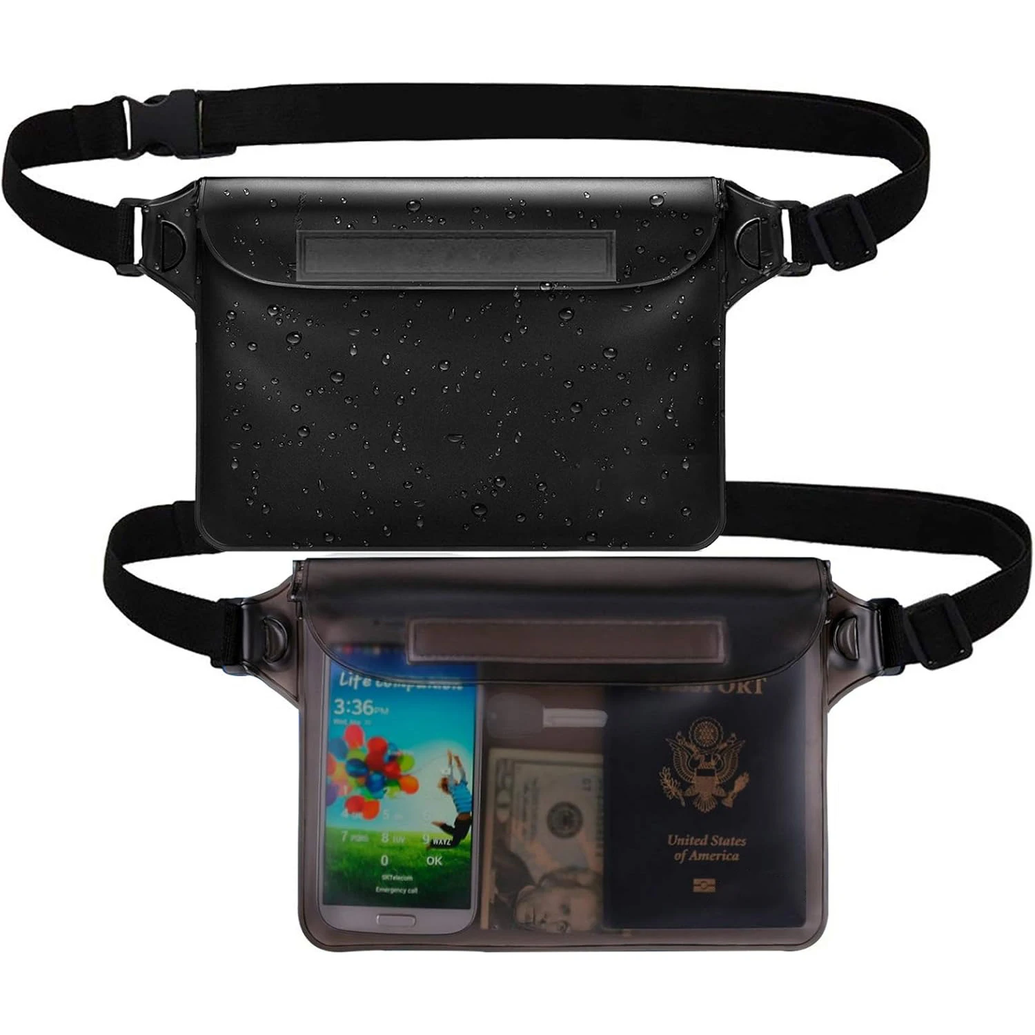 Waterproof Phone Pouch Waist Bag with Touch Screen Case for iPhone Samsung Underwater Dry Bag Swimming Beach Travel