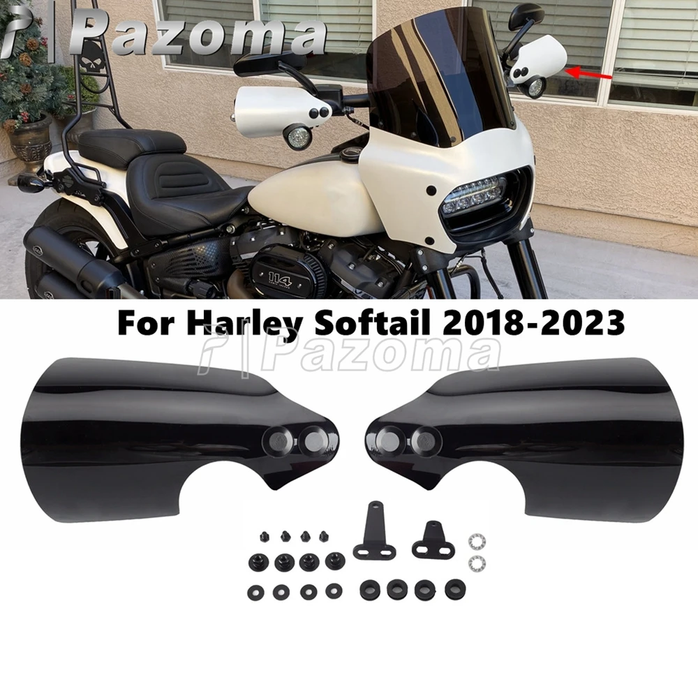 

Motorcycle Handle Bars Handguard PC Hand Cover Guards For Harley Softail Fat Bob Low Rider Sport Glide Breakout Slim 2018-2023