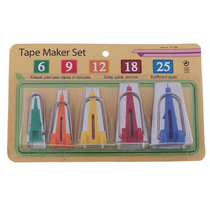 

5Pcs/Set Size Fabric Bias Tape Maker Tools Handmade Craft Sewing DIY Acces