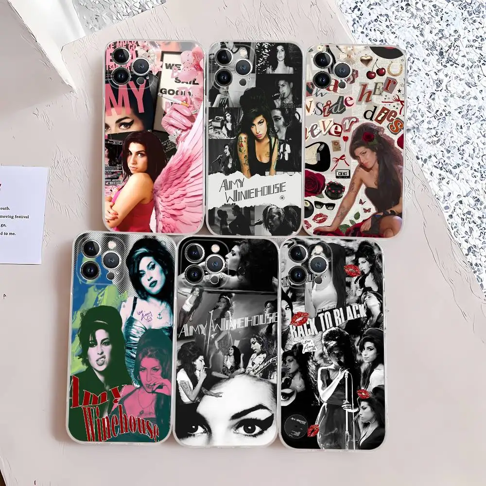 

Beauty Woman A-Amy W-Winehouse Transparent Phone Case For IPhone 16 15 14 13 12 11 Pro Max Plus Soft Cover