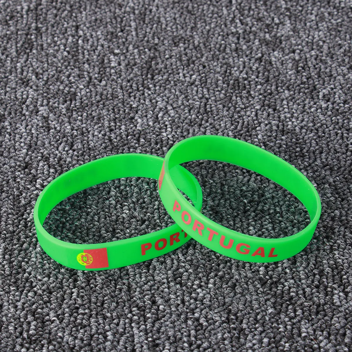 

5Pcs Silicone Wristband Country Flag Printed Sports Bracelet Cheer for Football Match Portugal National Flag