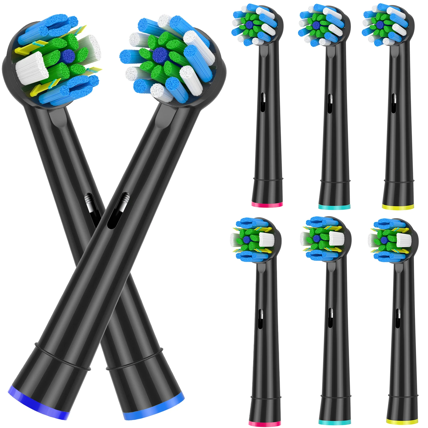 

8-упаковка насадок для электрических зубных щеток с щетиной Dupont, отбеливание зубов/ежедневная чистка/точная чистка/мягкий уход за зубами, функция для полости рта B