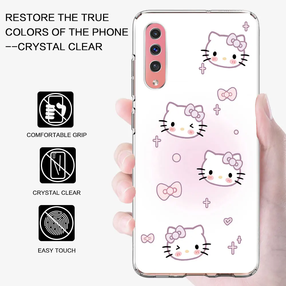 Hello Kitty casing cantik, sarung HP lembut TPU untuk Samsung Galaxy A70 A70s A20e A30s A8 A40 A50 A50s A20 A30 A7 A6 2018 A25 A22