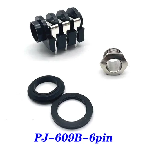 Imagen 2 del producto 1/2/5 Uds conector de 6,35mm 4Pin6Pin estéreo hembra para auriculares enchufe de Audio conector de micrófono rosca PCB conectores de montaje en Panel