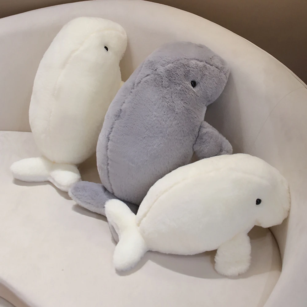 Muñeco de peluche de Dugong para niños, juguete Kawaii de 40/50cm, Animal de vaca marina realista, almohada de peluche, regalos de cumpleaños,