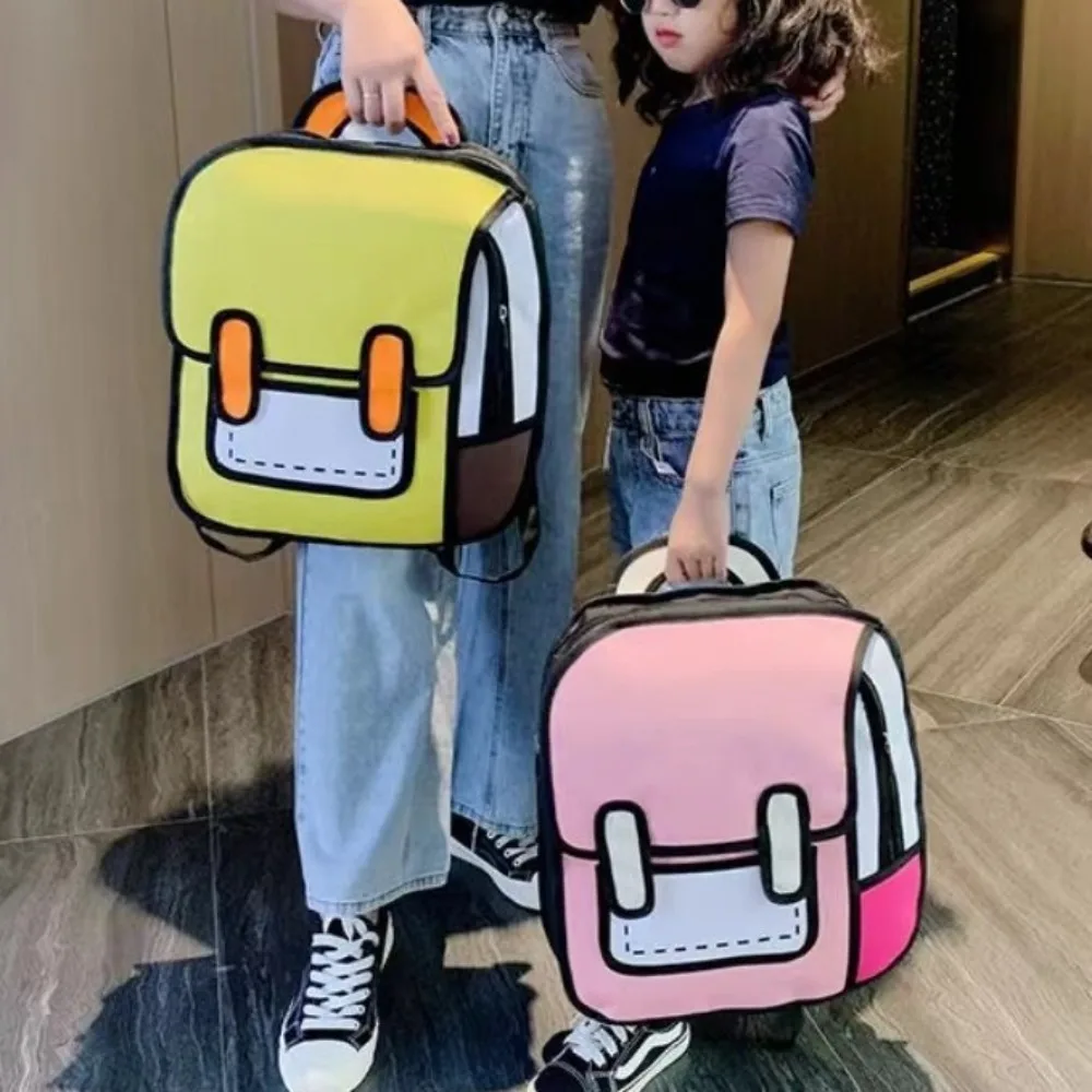 

Y2K Cute 2D Drawing Cartoon Bag Anime Backpack 3D Comic Student Schoolbag Kawaii Teenage Daypack Funny Kids Travel Bag Mochila