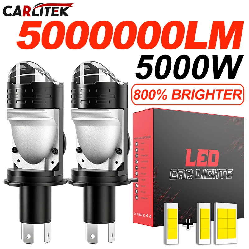 

H4 LED Headlight Bulb Projector Lens Canbus Super Bright 9003 HB2 LED 5000W 5000000LM 6000K Hi/Low Light Apply to Car&Motorcycle