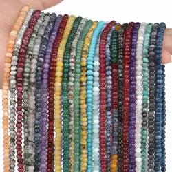 3x5mm Natural Faceted Chalcedony Rondelle Jades Beads Tiny Round Red Rubys DIY Bracelets Earrings Stone Beads for Jewelry Making