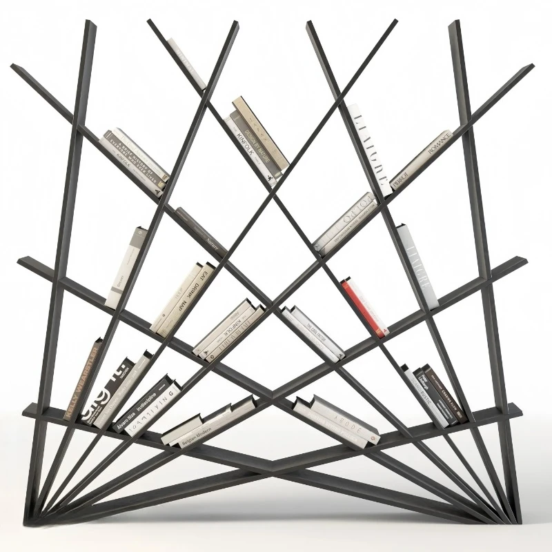Italian minimalist paint bookcase, floor rack, living room wall partition
