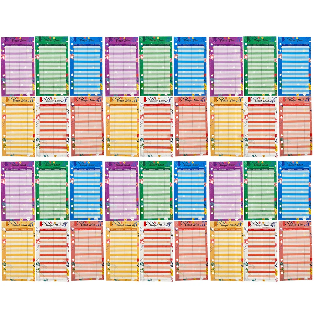 Consumption Cards Budget Sheets With Punch Hole For Daily Expense Tracking Home Office Supplies Planner Insert Paper