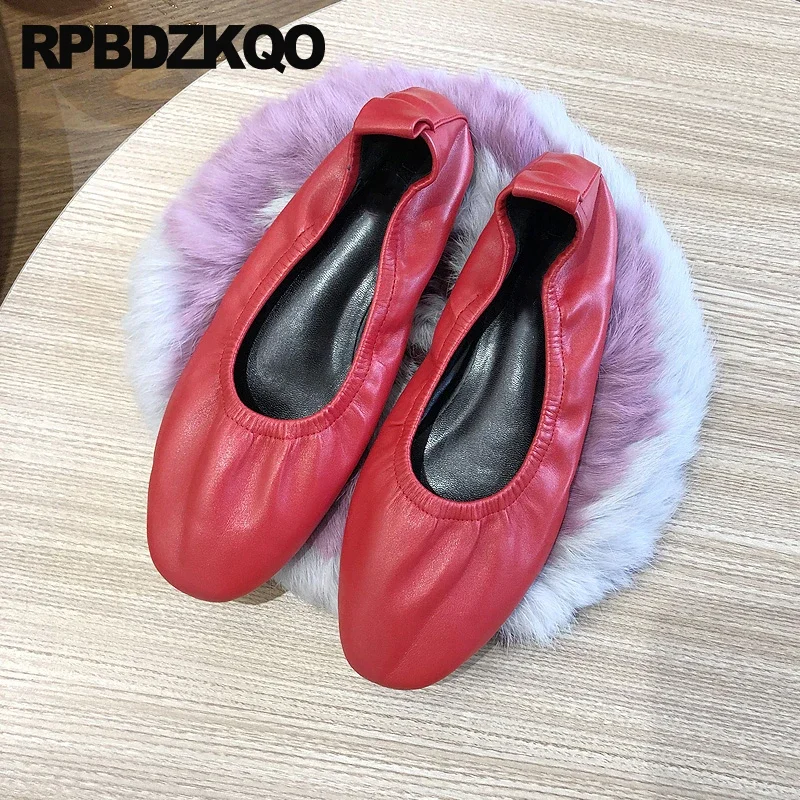 11 Shoes Big Size Pink Women Silver Large Ballerina 10 Work Metallic Slip On Glove Gold Foldable Ballet Flats Ladies Round Toe