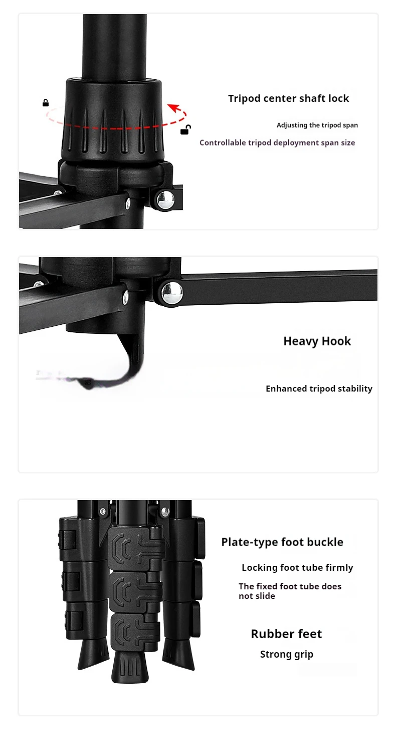 F180 Professionelle Stativ 180 cm Telefon Halter Multifunktions Outdoor Tragbare Stativ für Live-Streaming Fotografie Schießen Stativ – Detail 7