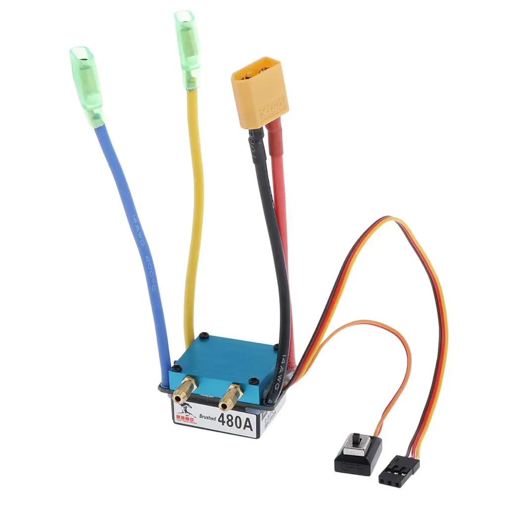 480A Brushed XT60 Plug Waterproof Electric Motor Controller Metal RC Boat Component for Hobby Model Boats