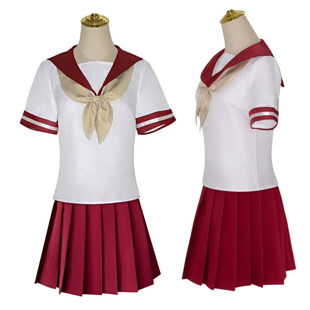 Fantasia de Cosplay Anime Feminina, Fato de Marinheiro, Uniforme Escolar JK, Saia Linda, Peruca, Garota que Eu Gosto Esqueci Seus Óculos, Miss Ai, Meninas