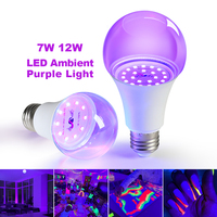 7W 12W LED Black Light Bulb UV Blacklight E27 Led Bulb AC85-265V Party Ghost House Fluorescent Atmosphere 395nm Ultraviolet Lamp