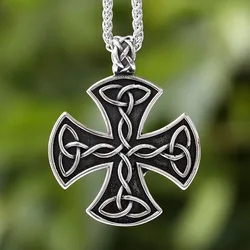 Mens Jewellery Titanium Steel Celtic Cross Necklace Pendant Vintage Chain for Men Necklace Stainless Steel Jewelry Collar Hombre