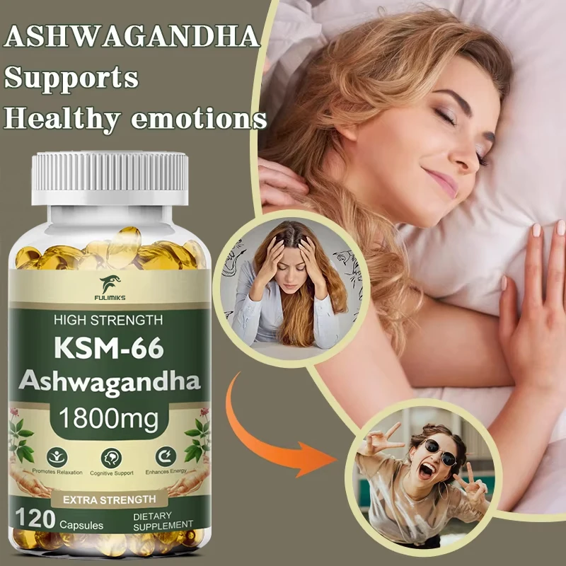 Buy 2 Get 2 Free! High-Potency KSM-66 Capsules 2100mg, Supports Energy, Focus & Physical Performance, Pure Root Extract