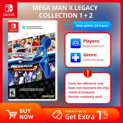 Nintendo Switch Game -MEGA MAN X LEGACY COLLECTION 1 + 2 - Games Physical Cartridge for Nintendo Switch OLED Lite