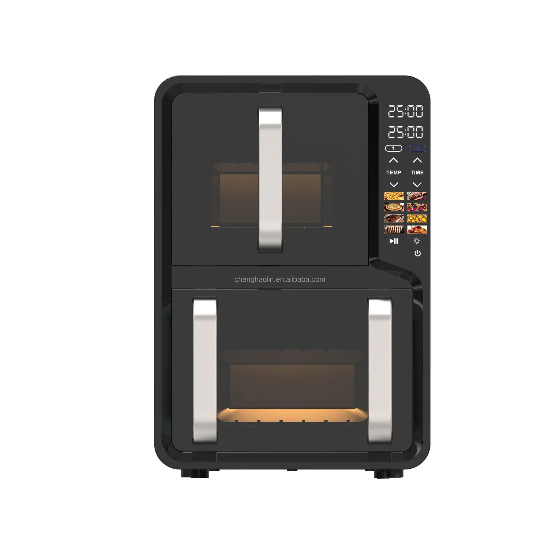 Digital 12L Double Stack air Fryer with 2 Independent Frying Basket Heating Double Decker air Fryer