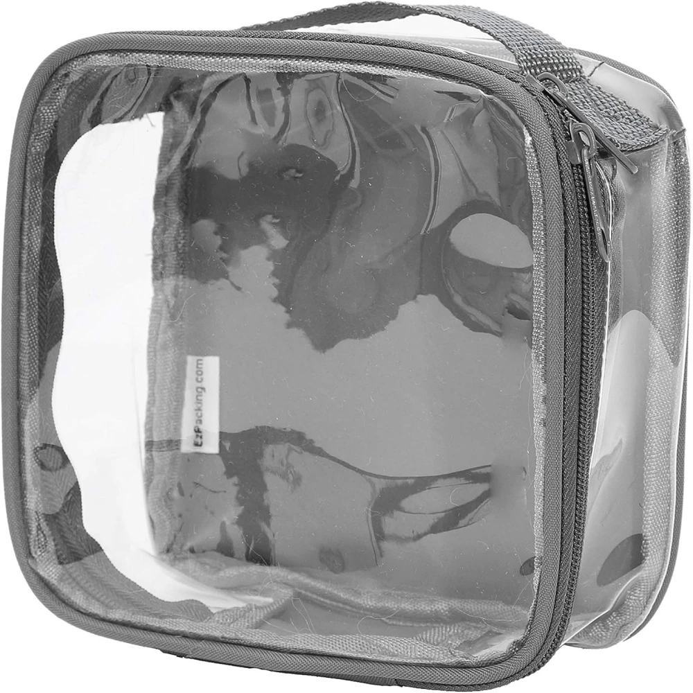 

TSA ApprovedTravel Toiletry Bag for Carry On/Quart Size Transparent Liquids Pouch for Airport Security/Reusable See Through Viny