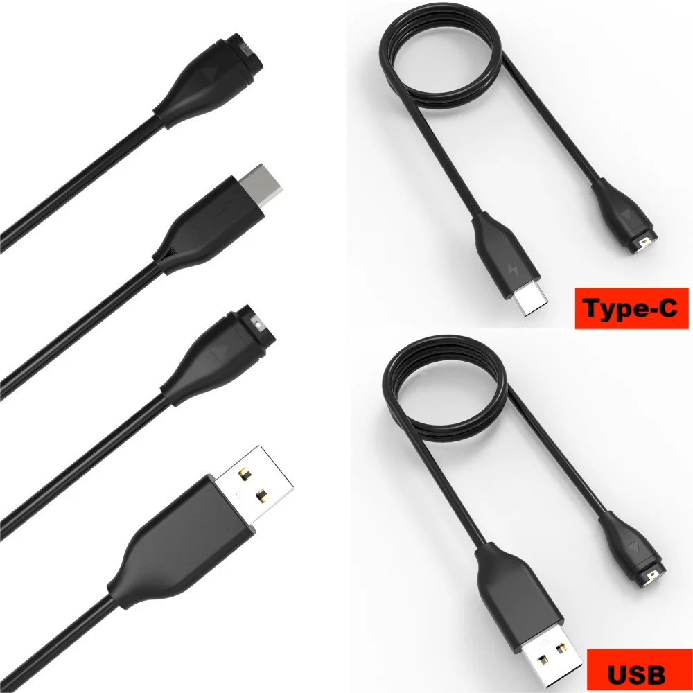 USB Type-C Adapter for Garmin Fenix 7 7S 7X 6 6S 6X 5 5S 5X Charger for Garmin Fenix 8 51mm 47mm 43mm AMOLED Charging Cable