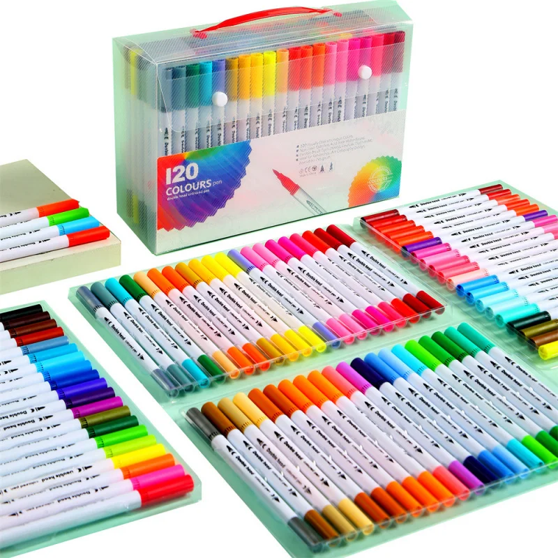 12-100 Colors Markers Set Dual Tip Brush Pen Fine Tip Painting Watercolor Art Marker Pens for Manga Art Drawing Supplies