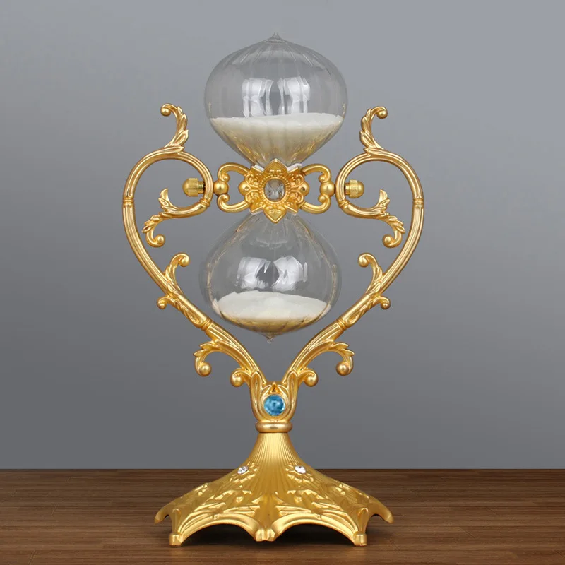 Creative European-style U-shaped Hourglass High-end Timer Ornaments High-grade Quicksand Glass Time Metal Hourglass Gift