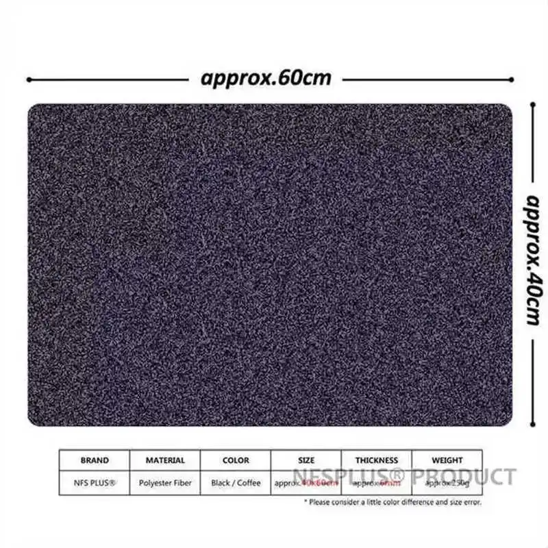 Home Deocorative Doormat Front Door Mat Outdoor Indoor Black Coffee Polyester Fiber Anti-Slip Floor Mat Carpet Shoes Clean Mats
