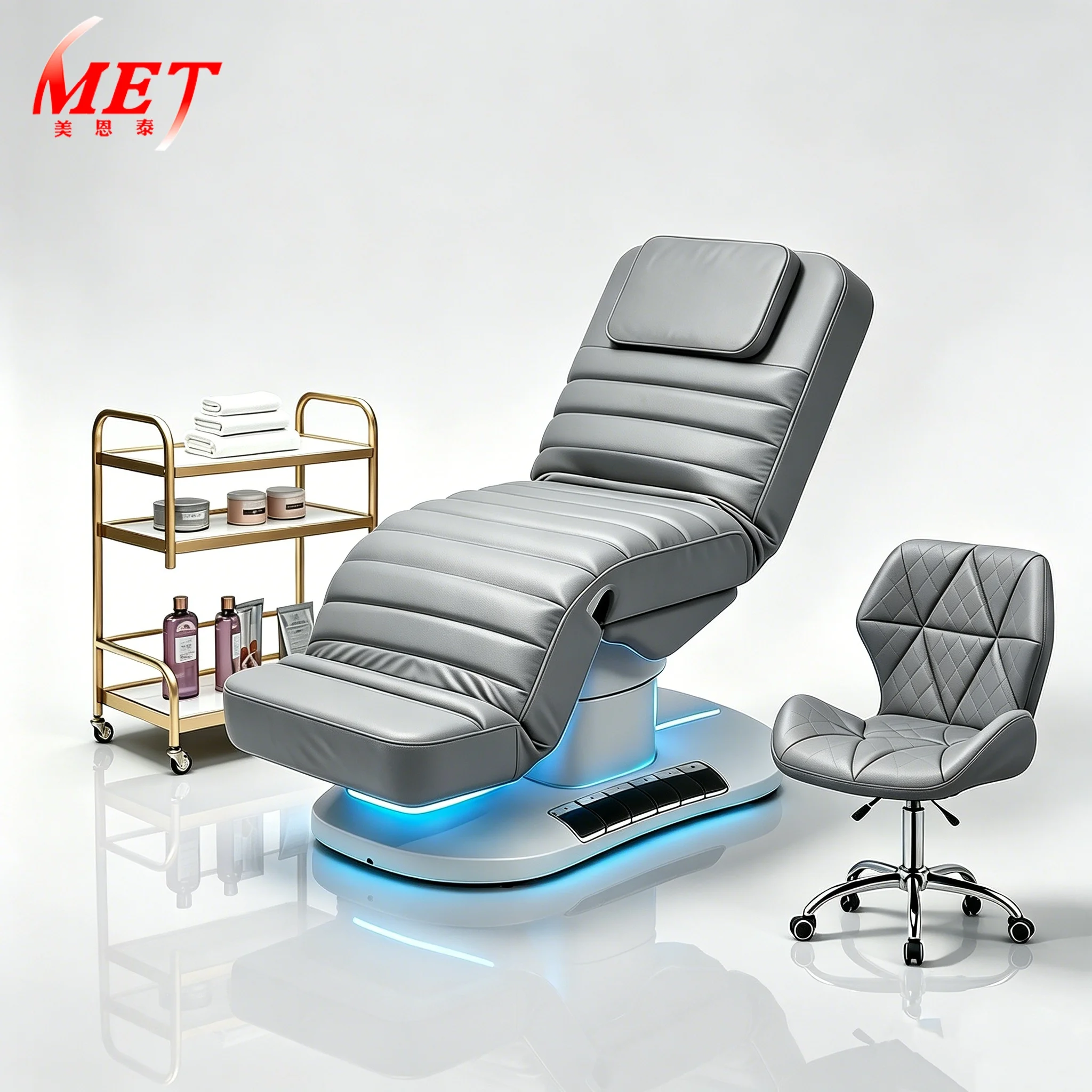 

Luxury Electric Curved Lash Bed Electrical Eyelash Extension Bed Beauty Salon Furniture Set Cosmetic Eyelash Embroidery Bed Set