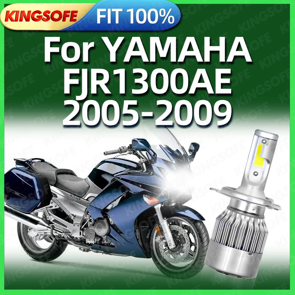 1Piece COB Motorcycle LED Headlight H4 Bulbs 10000LM 6000K White Light For YAMAHA FJR1300ae 2005 2006 2007 2008 2009