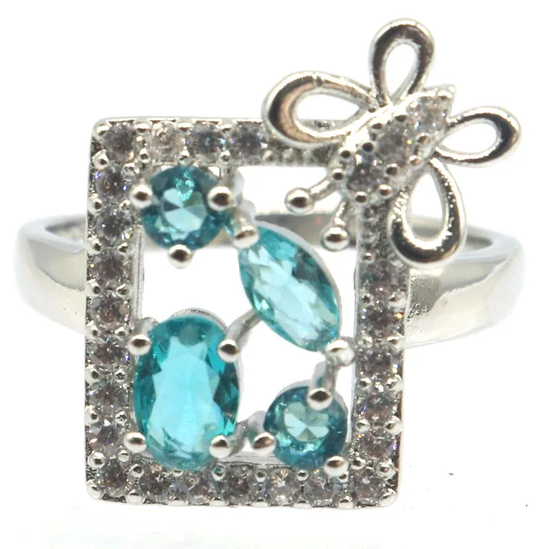 Купите 4, получите 1 бесплатно 19x16 мм, 3,7 г, новый дизайн, аквамарин, розовый турмалин, фиолетовый танзанит, CZ, повседневная одежда, серебряные кольца