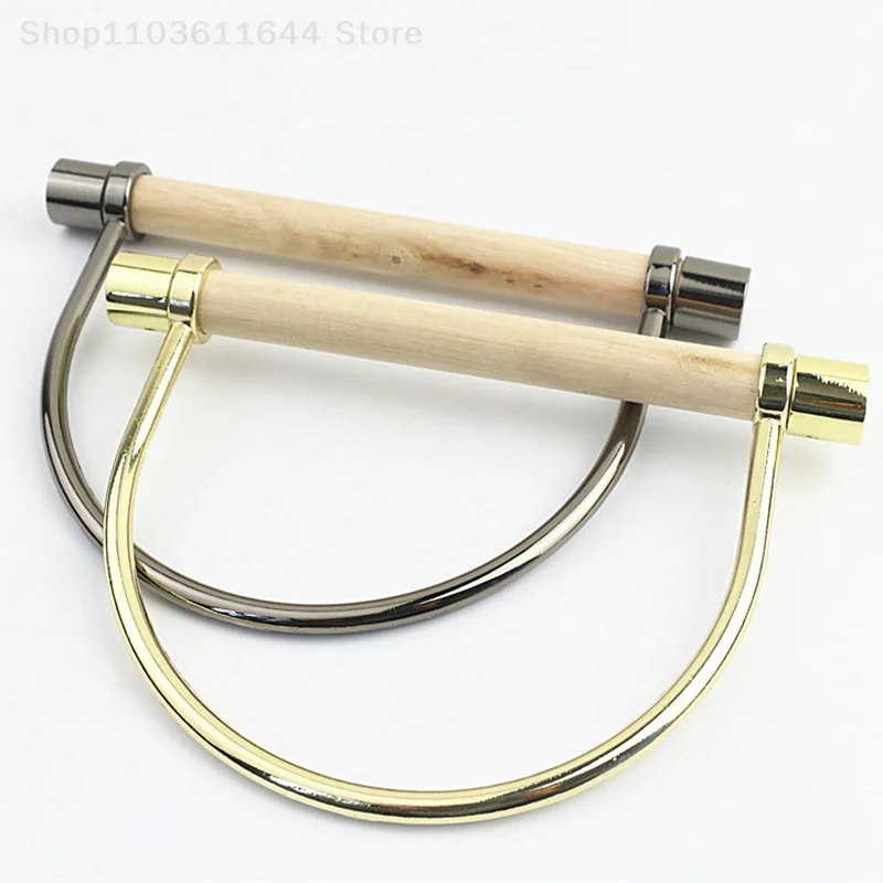 

1Pc Alloy Wood DIY Bag Handle Frame Replacement For Handbag Purse Tote Shoulder Bags Clutch Bag Making Accessories