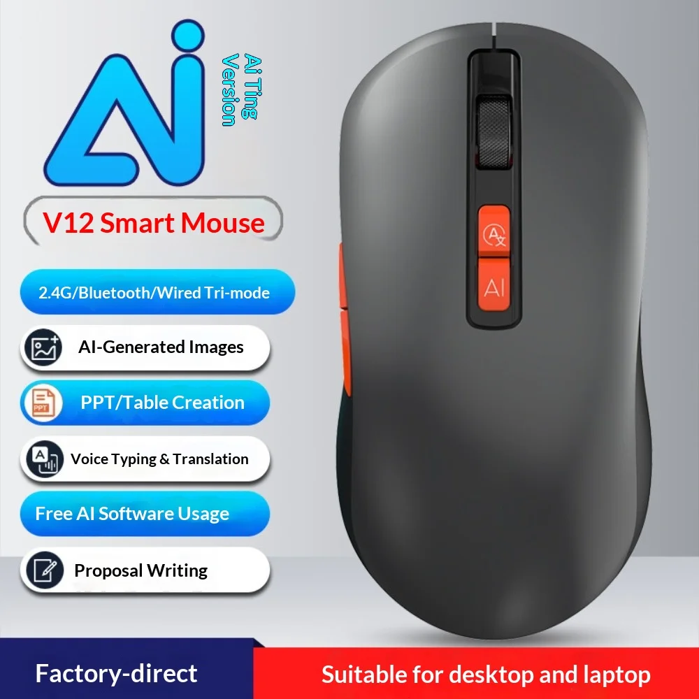 2.4G Wireless Gaming Mouse RGB Luminous Rechargeable Lightweight Mice Adjustable DPI High Precision Plug & Play for Laptop Table