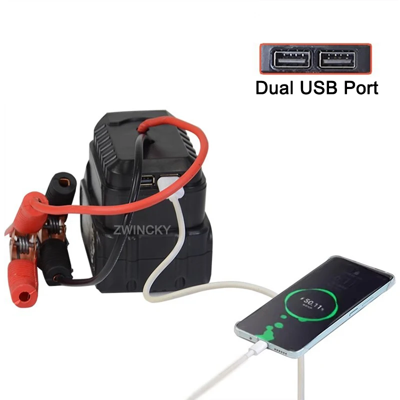 

Portable Car Battery Jump Starter With Dual USB Port For Makita 18V Li-ion Battery, Car Emergency Igniter Booster Cable Adapter