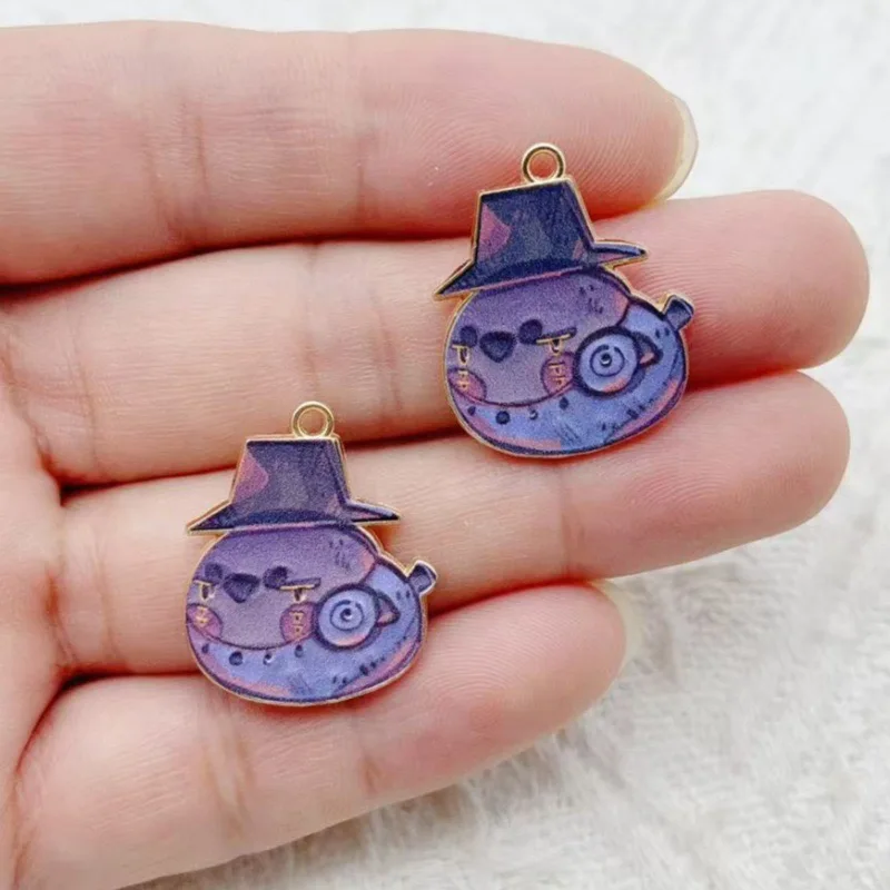 10pcs Cartoon Anime Pendant Oil Drop Alloy DIY Earrings Keychain Pendant Accessories view 5
