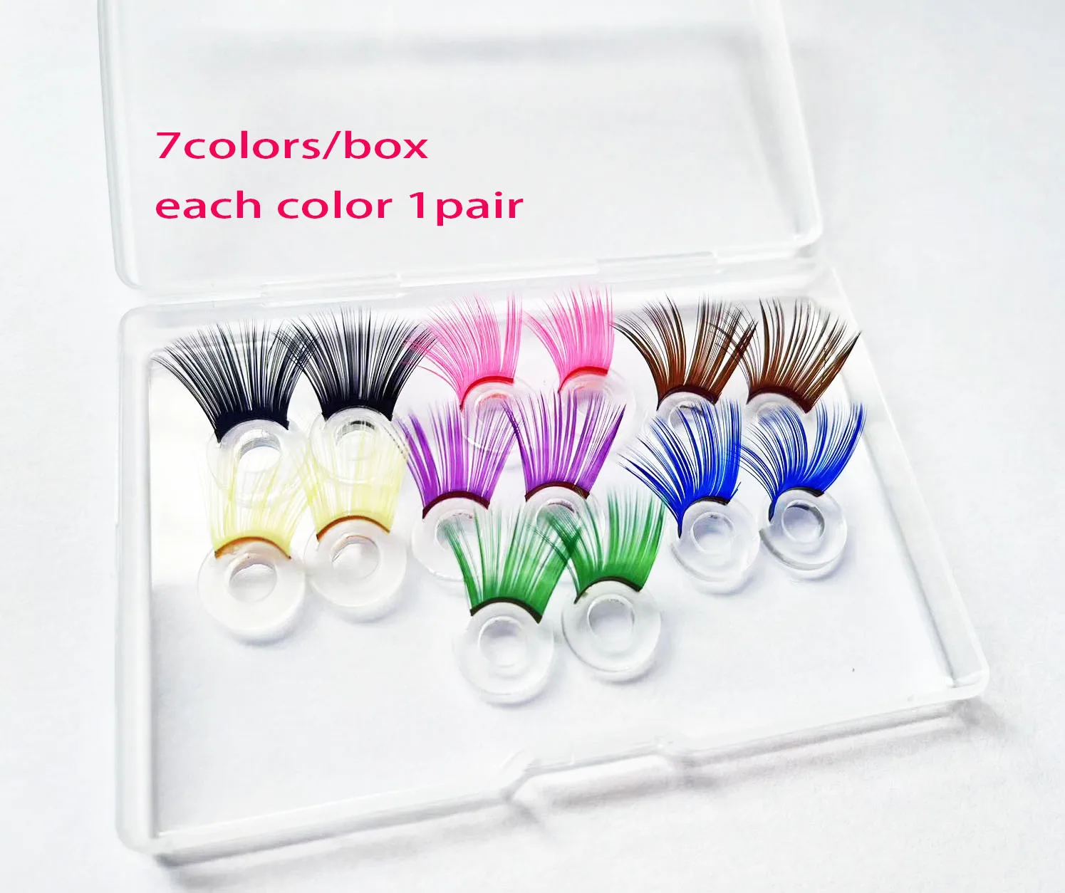 7 Paare/Karton Mix Farbe 12mm-37mm Schüler Augen Wimpernbecher 7 Farben Wimperntablett für passende Spielzeugaugen Dekoration – Detail 1