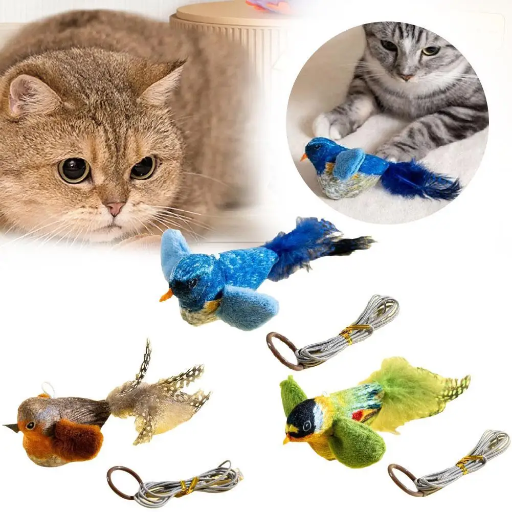 Simulation Flying Bird Cat Toy Sparrow Catnip Toys Can Hang Cat'S Self Pleasure And Relieve Boredom Toy Cat