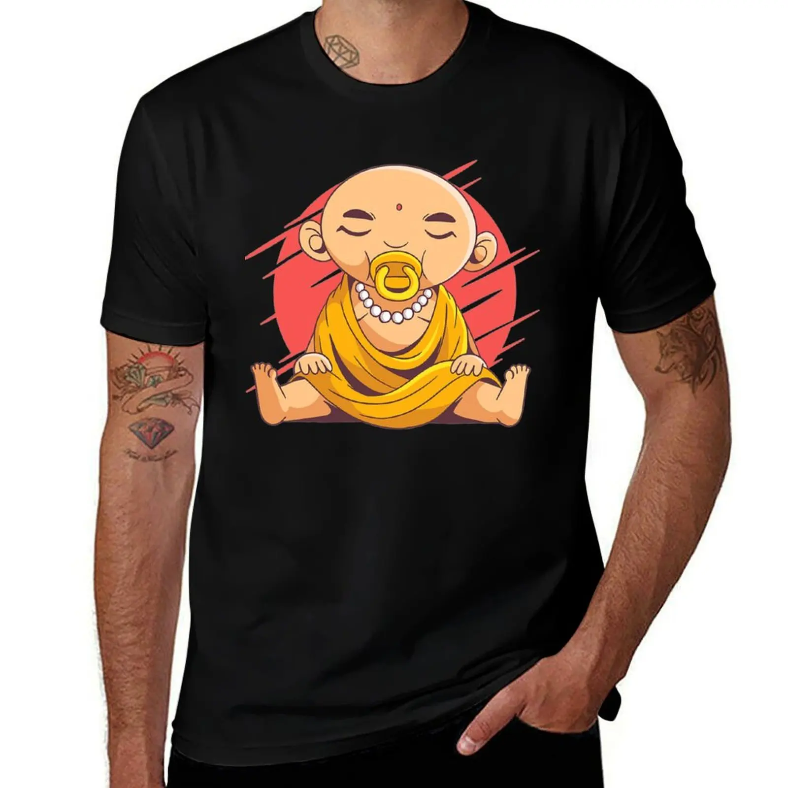 

Baby Buddha Meditation T-Shirt boys whites plus size tops anime graphic shirts mens t shirt graphic