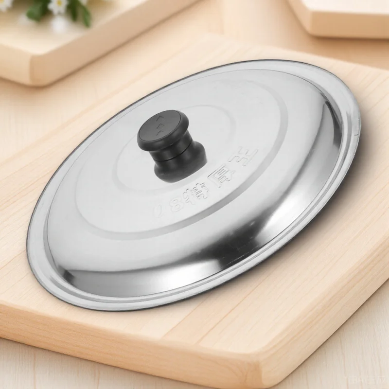

Household Stainless Steel Pan Cover Multi-Function Pot Lid Suitable for Soup Pots Frying Pans Kitchen Use Pan Cover