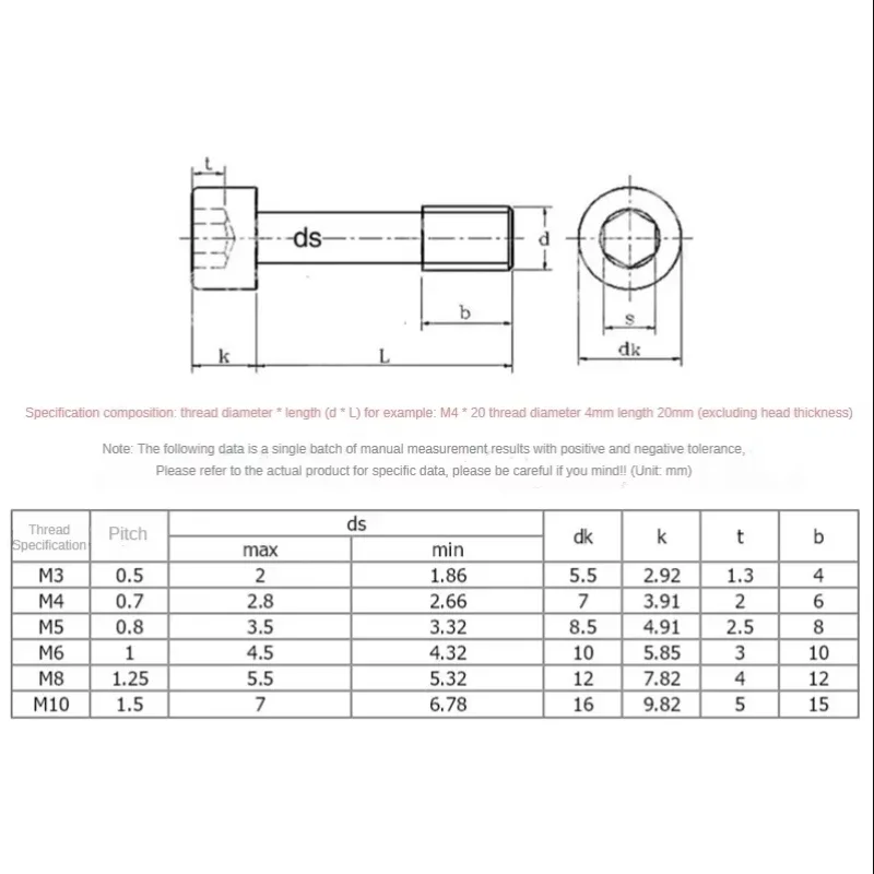 304 Stainless Steel Partially Threaded Hexagon Hex Socket Head Screws Allen Bolts Half Tooth Screw M2 M2.5 M3 M4 M5 M6 M8