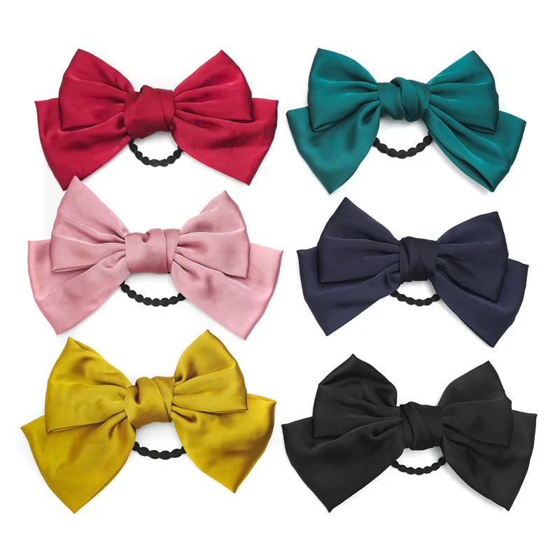 

1/6 Pcs Ladies' Elastic Hair Bands Korean Preppy Bow Sweet Kawaii JK Lolita Versatile Hair Ropes High Quality Hair Accessories