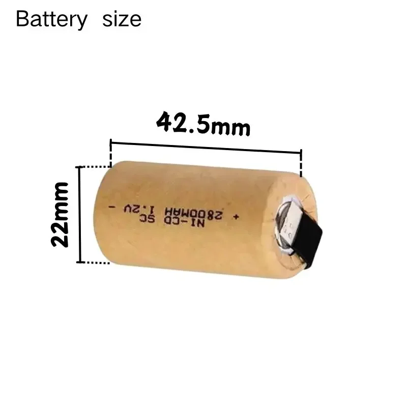 Batteries Ni-CD SC rechargeables pour outils électriques, 100% mAh, coussretours haute puissance C 10C 2800 V, perceuse électrique, tournevis, nouveau, 1.2