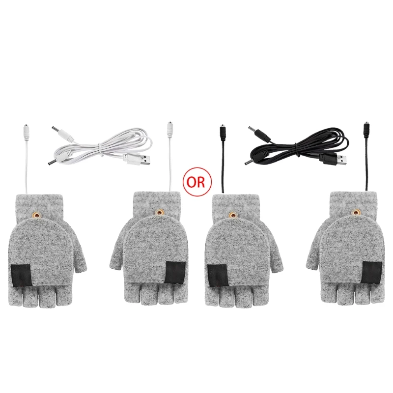 Halbfinger elektrische Heizung gestrickte Handschuhe USB-Aufladung kältebeständige Handschuhe Unisex Winter Outdoor Indoor