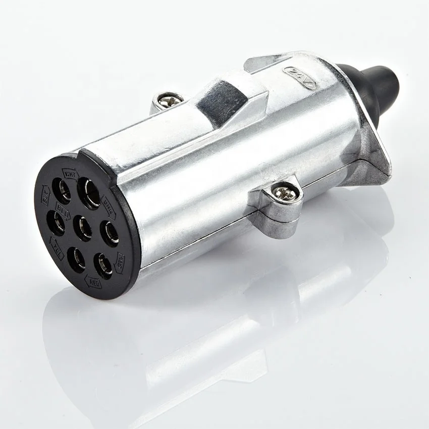 Euro 24V 7-Pin Trailer Wiring Plug N Silver Side Light Indicator Connector