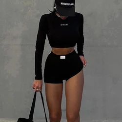 Women's Set 2 -piece set  2024 Summer Slim Fit Bodycon Sexy Bodycon Y2K Crop Female Clothing Sports Suit Casual Streetwear