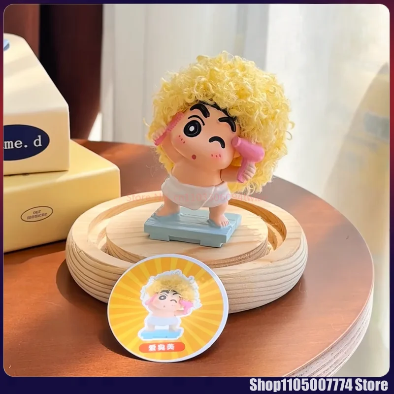 أنيمي تلوين شين تشان سلسلة صندوق أعمى دمية الكرتون لطيف نموذج لجسم اكسسوارات ديكور دمية مفاجأة هدية