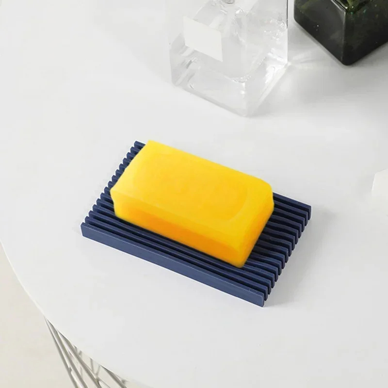 Creative Silicone Shape Soap Box Drain Soap Holder Box Bathroom Supplies Shower Storage Box Non-slip Soap Dish Bathroom Gadgets