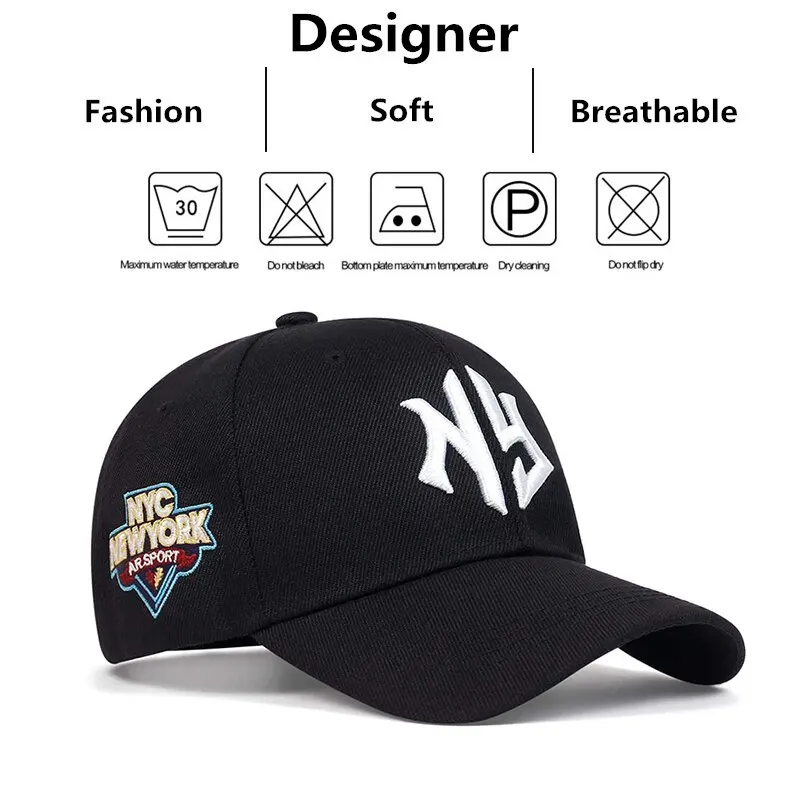 Modne litery NEW York haftowane czapki hip-hopowe na zewnątrz regulowane baseballówka w stylu Casual czapki kapelusz przeciwsłoneczny